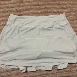 White Lululemon Pace Rival Mid-Rise Skirt
